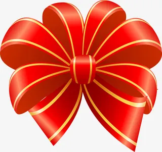 唯美红色蝴蝶结免抠
