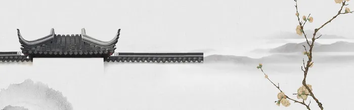 徽式建筑电商清新Banner高清