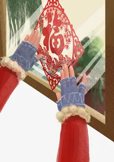 新年贴福字无背景