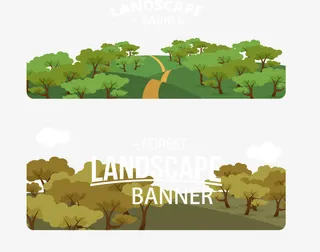 2款卡通森林风景矢量免抠