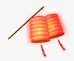 红色纸质灯笼卡通免抠