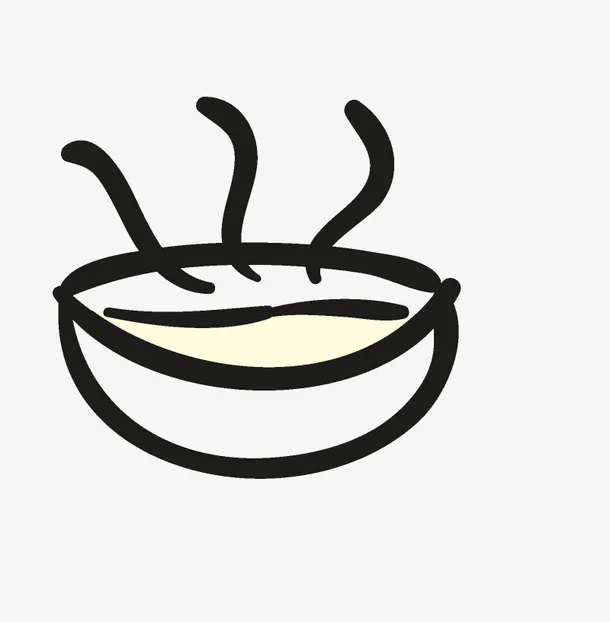 碗里的热汤简笔画免抠
