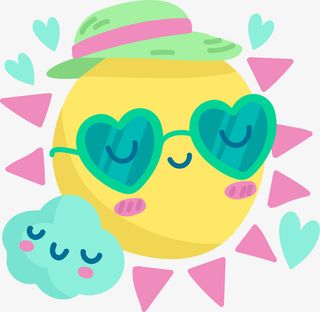 可爱太阳卡通小人表情png免抠