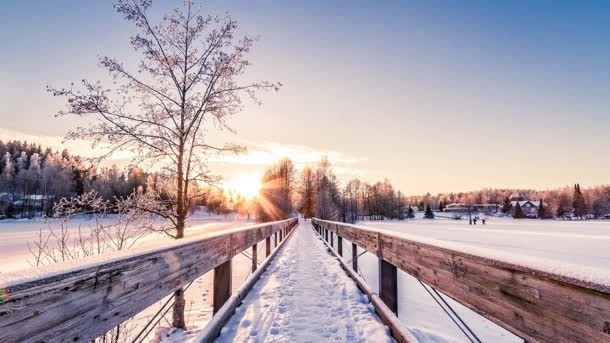 冬季唯美雪景高清电脑壁纸免抠