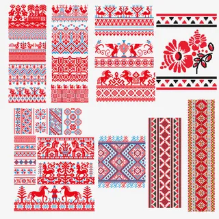 刺绣图案矢量素材免抠