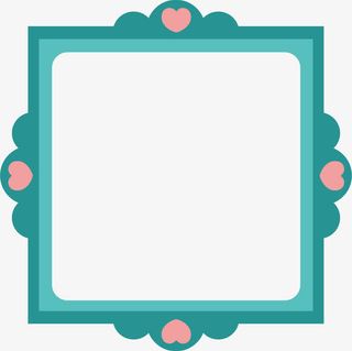 矢量绿色爱心边框免抠