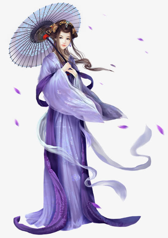 古代美女免抠手绘/卡通手绘元素