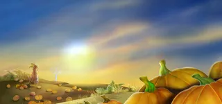 卡通动漫黄昏南瓜背景高清