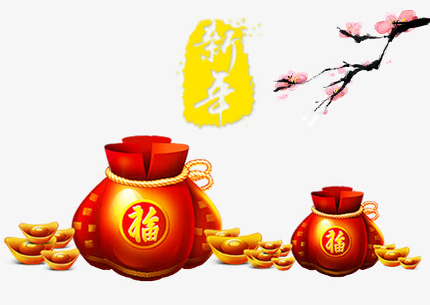 年新年春节海报免抠