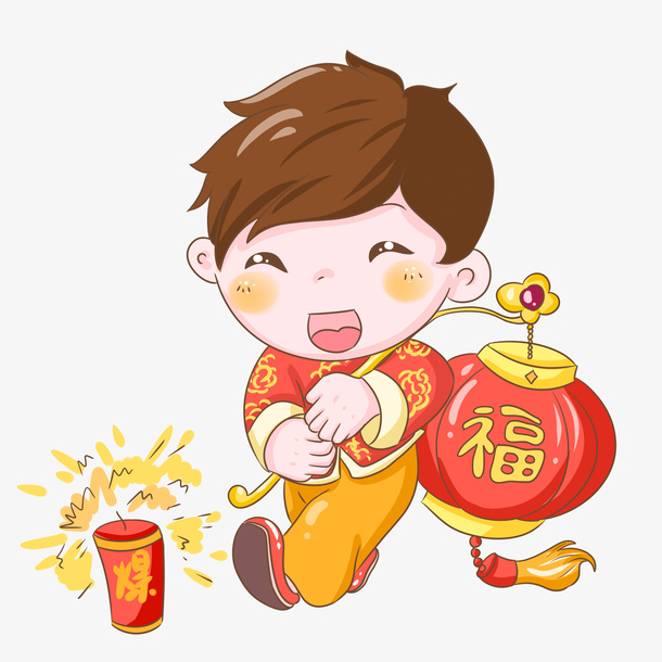可爱的新年小男孩免抠