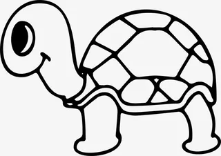 黑色线条乌龟免抠