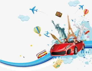 旅游出行素材免抠