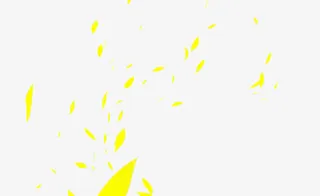 黄色花瓣碎片飘落装饰免抠