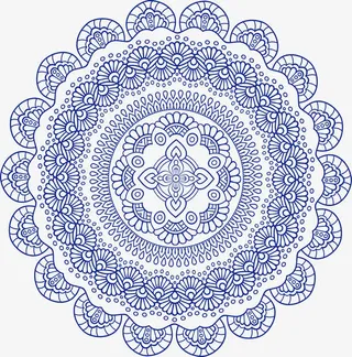 宗教曼陀罗花纹免抠
