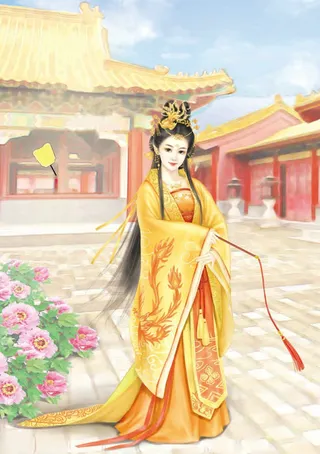 金色衣服皇宫贵人免抠