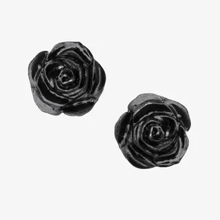 时尚百搭黑玫瑰耳钉免抠