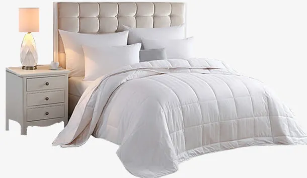 白色大床家纺淘宝素材免抠