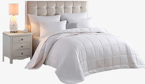 白色大床家纺淘宝素材免抠