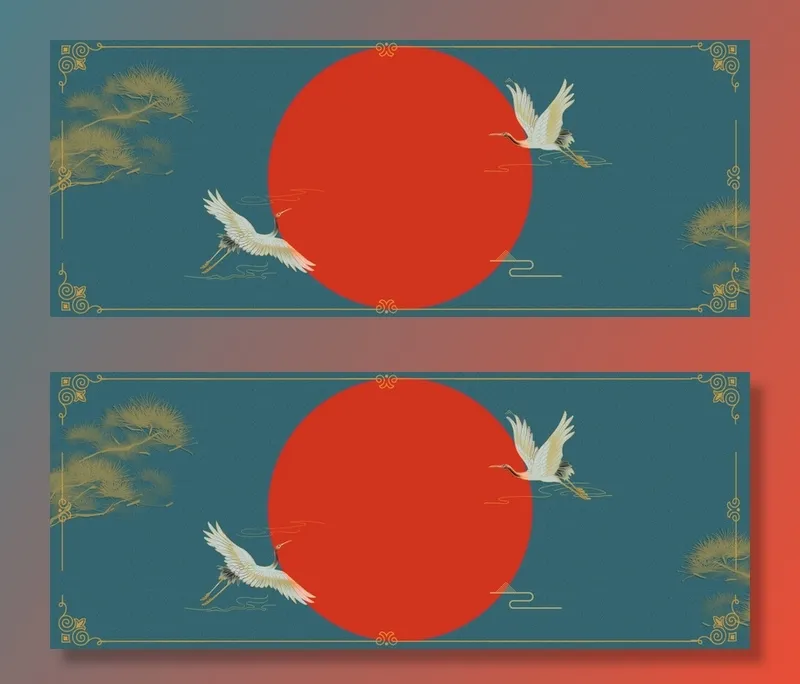 太阳与白鹤背景高清