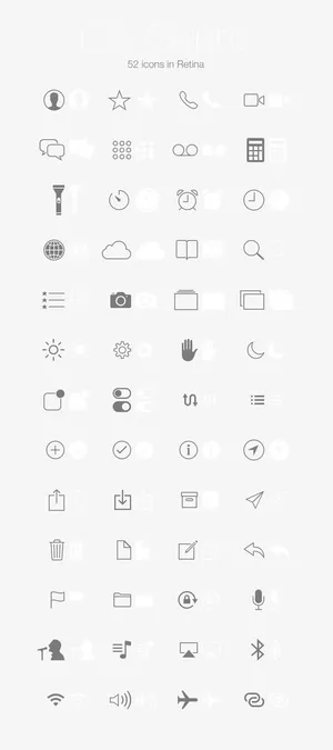 52个IOS系统图标免抠