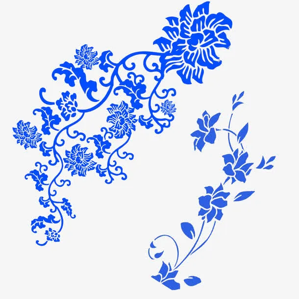 青花瓷图案免抠