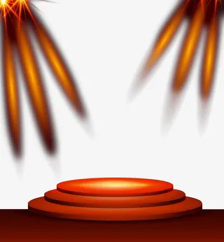 射灯光芒下的舞台免抠