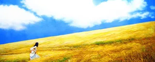 清新文艺山坡背景图高清