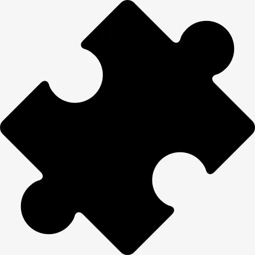 黑色的旋转拼图图标免抠