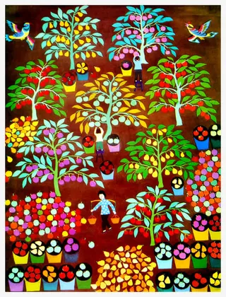 手绘农村丰收成果免抠