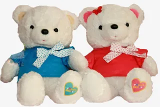 婚庆小熊情侣蓝色红色时尚礼品免抠