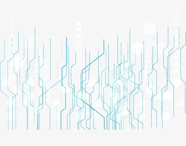 手绘5G光效线条插画装饰免抠