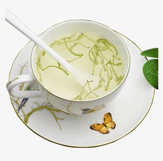 金银花茶杯素材免抠