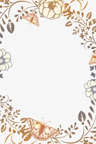 清新手绘花海边框元素免抠