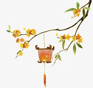 秋天中秋古风桂花免抠