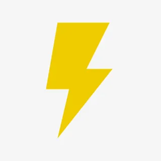 黄色闪电折线元素免抠