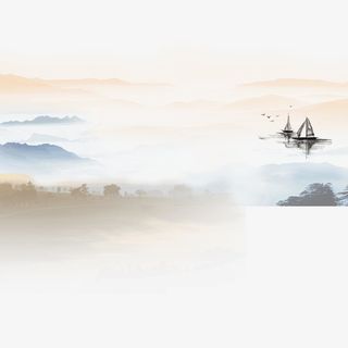 水墨古风山水画1免抠