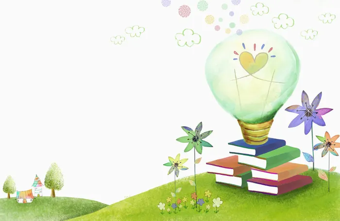 手绘卡通书籍开学季平面广告高清
