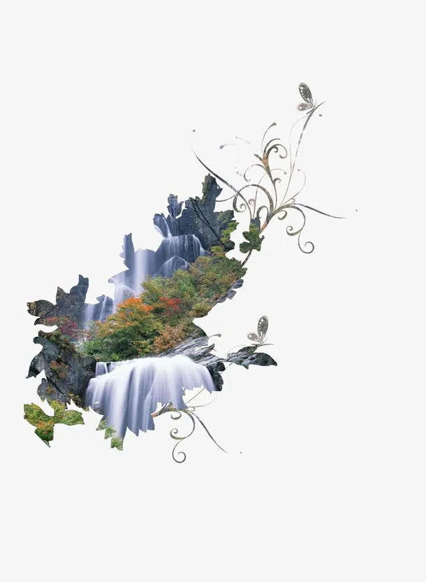 瀑布免抠