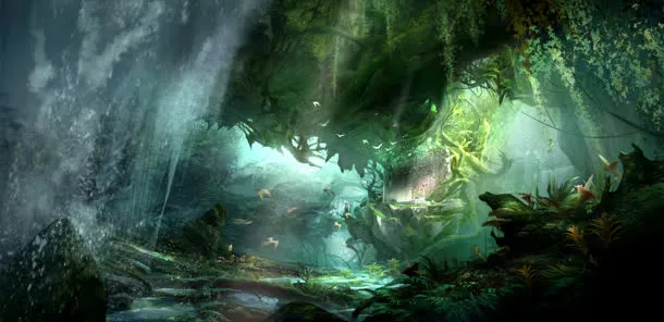 手绘神秘梦幻森林免抠