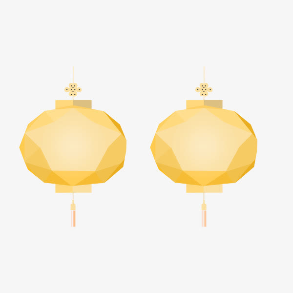手绘黄色灯笼免抠