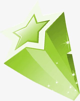 绿色星星元旦节海报免抠