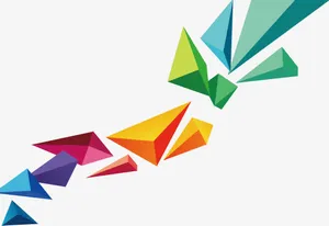 时尚创意几何立体彩色块免抠