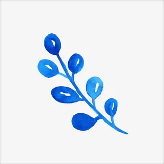 蓝色橄榄枝免抠