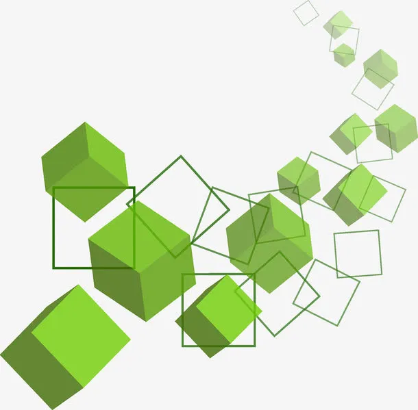 绿色正方体免抠