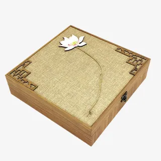 亚麻质地包装盒素材免抠