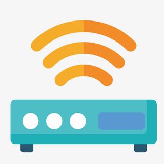 蓝色无线路由器免抠