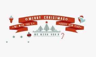 圣诞祝福语矢量图免抠