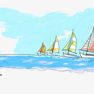 小船海边风景免抠