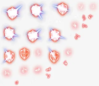 红色特效盾牌免抠