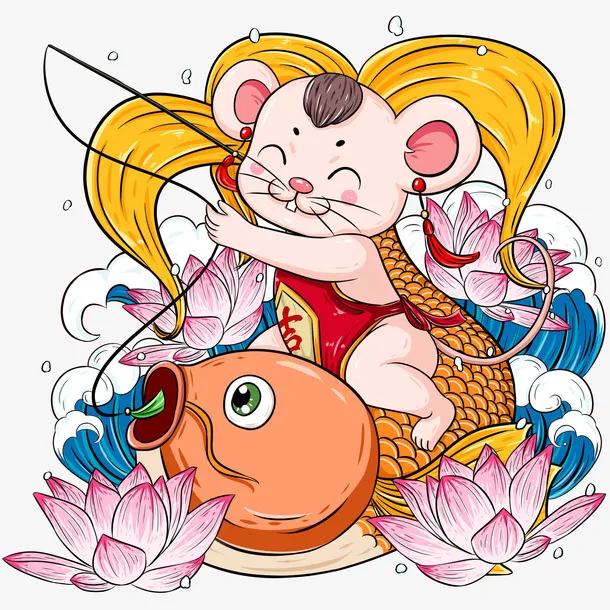 国潮插画吉祥童子免抠